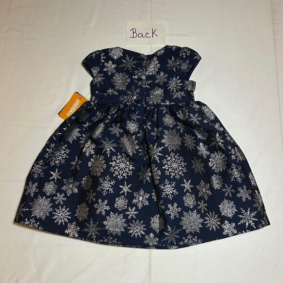 Gymboree Girls Blue Silver Snowflake Short Cap Sleeves Dress NWT Silent Night - Picture 4 of 13